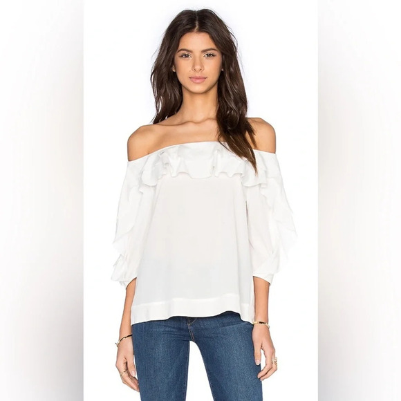 L'AGENCE Monroe Off Shoulder Blouse - Picture 1 of 9